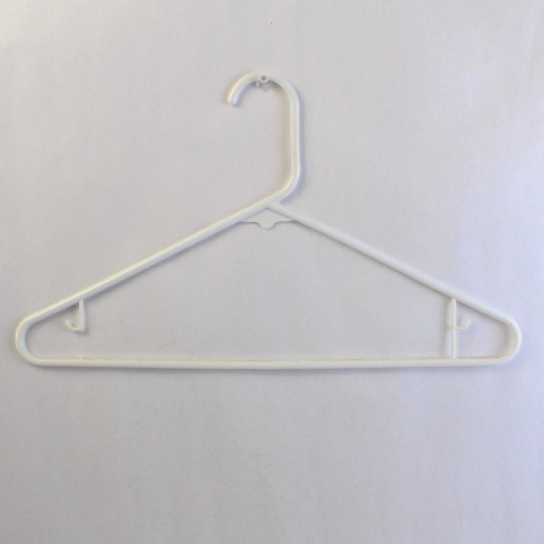 Lot of 10 Opaque White Plastic Shirts or Pants Clothes Hangers