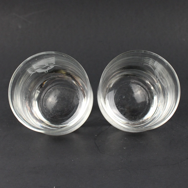 Set of 2 Flat Bottom Crystal Wine Glasses Etched Monograms S And G