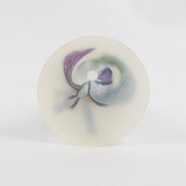 Frosted Art Glass Wine Glass Art Deco Design 7.75 inch