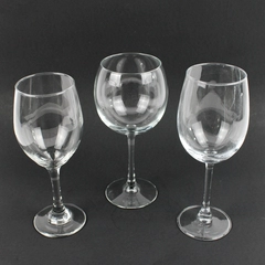 Lot of 3 Mismatched Clear Crystal Long Stemmed Wine Glasses
