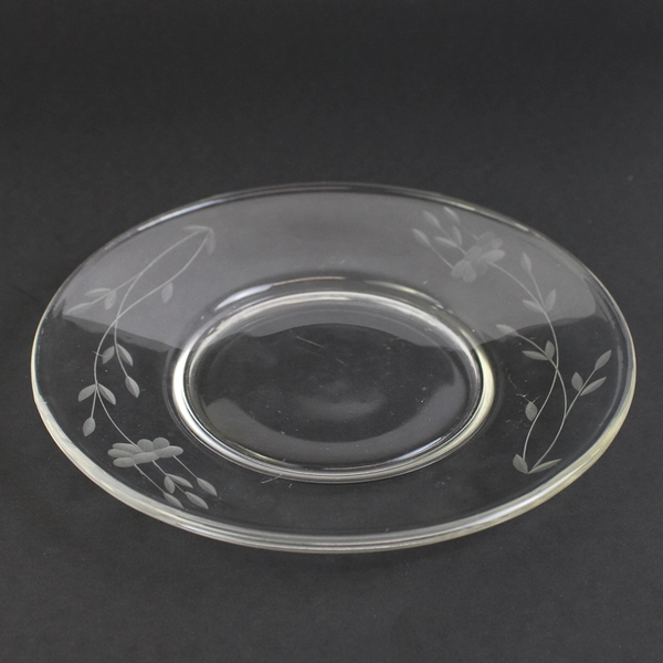 Vintage Princess House Heritage Bread & Butter Plate Clear Round Etched 6 1/8"