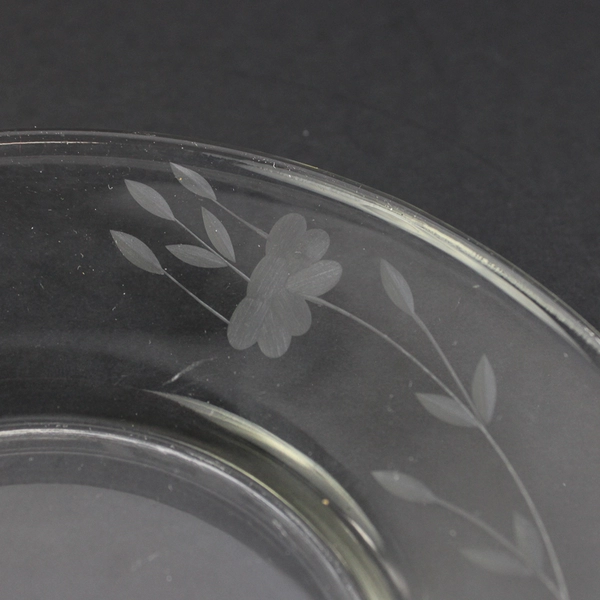 Vintage Princess House Heritage Bread & Butter Plate Clear Round Etched 6 1/8"