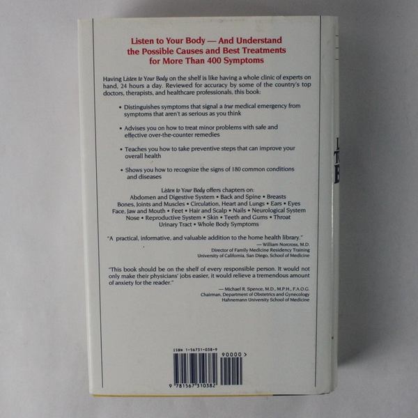Listen to Your Body by Ellen Michaud Lila L Anastas 1988 Hardcover Dust Jacket