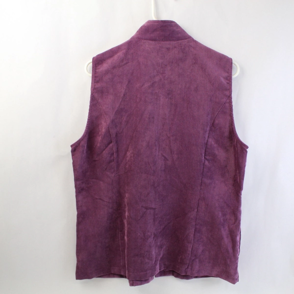 Draper's & Damon's Purple Corduroy Gold Zipper Sleeveless Vest Size Large