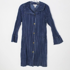 Flair Blue Denim Coat Classic Button-Up Women's Size Small