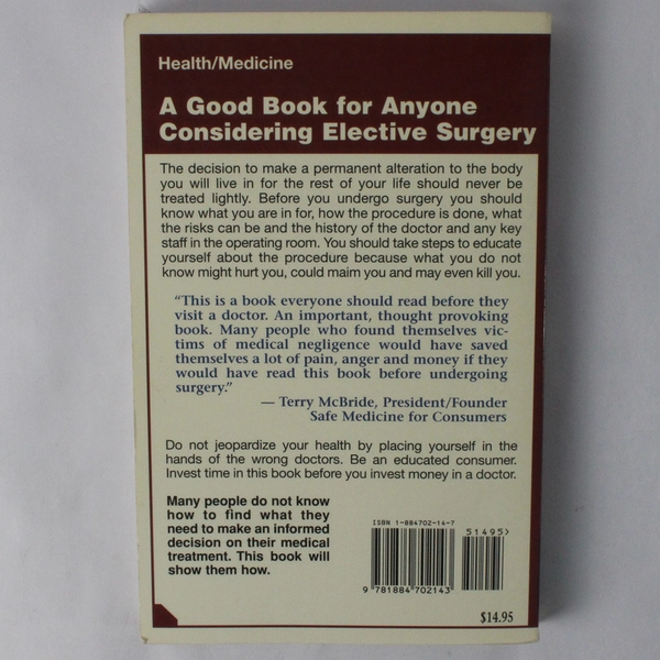 Surgery Electives by John McCabe What to Know Before the Dr Operates 1994 PB
