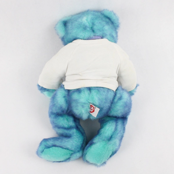 Ty Classic Beanie Blueberry Bear 15" Plush Blue Teddy Bear Teal Purple 1999
