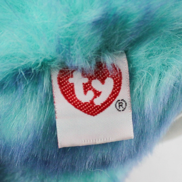 Ty Classic Beanie Blueberry Bear 15" Plush Blue Teddy Bear Teal Purple 1999