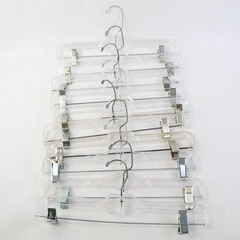 Lot of 10 Clear Clip Pants Skirt Retail Clothes Hangers