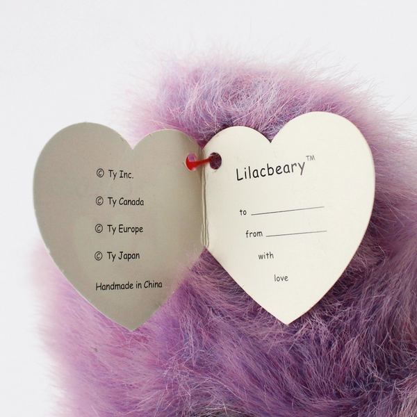 Ty Classic Beanie Lilacbeary Bear 15" Plush Blue Teddy Bear Purple 1999