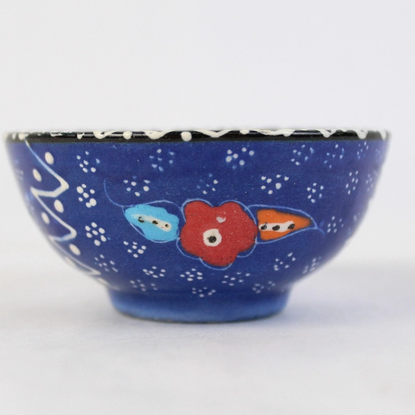 Vintage Handmade Millefiori Ceramic Trinket Bowl 3"