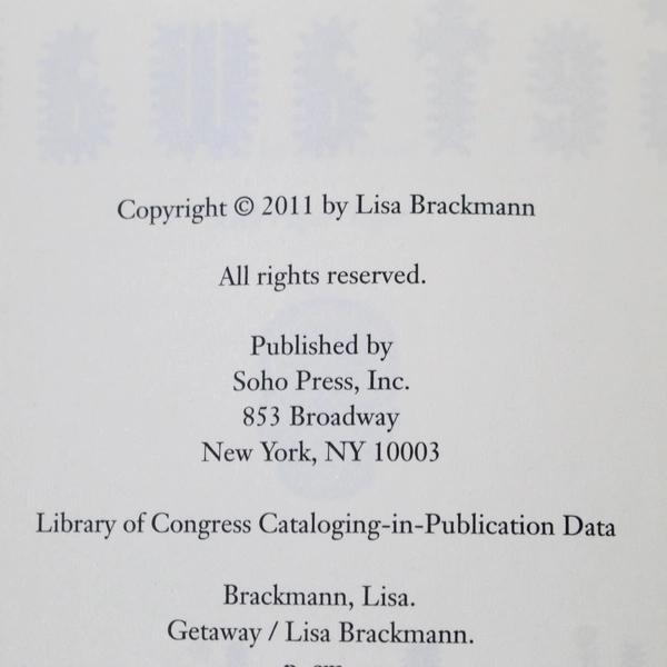 Getaway by Lisa Brackman Advance Reader Copy 2012 Paperback