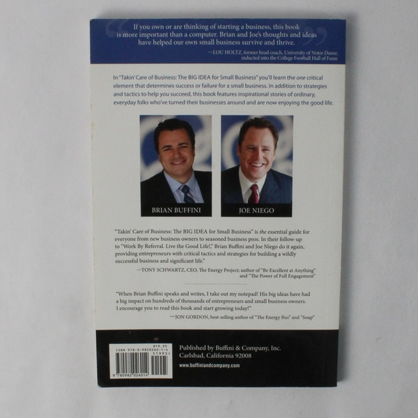 Takin' Care of Business by Brian Buffini & Joe Niego Signed 2011 Paperback