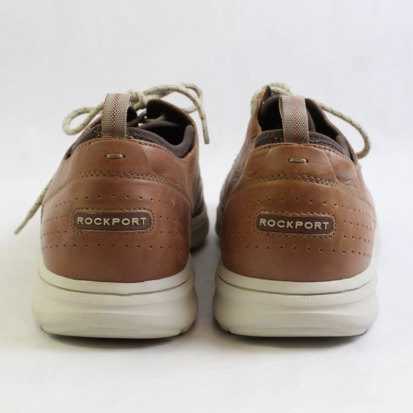 Rockport Men's Shoes 13 M Zaden Plain Toe Sneakers Brown Leather Casual CH1709