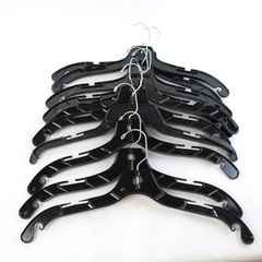 Lot of 10 Black Plastic Clothes Hangers For Shirts and Tops