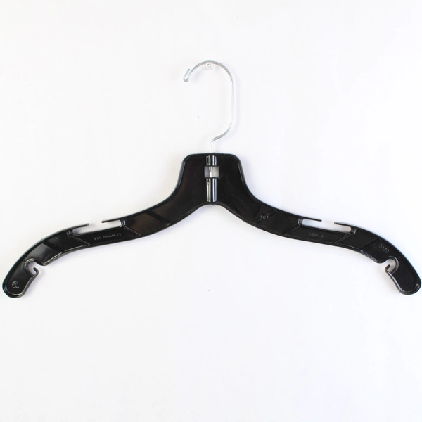 Lot of 10 Black Plastic Clothes Hangers For Shirts and Tops