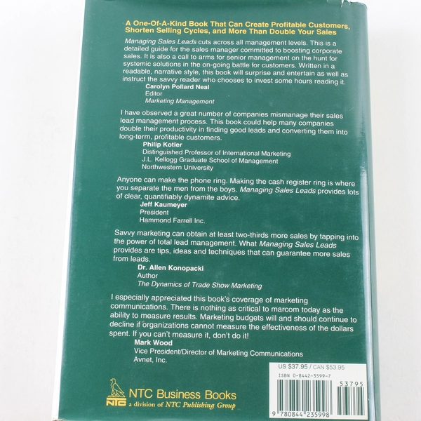 Managing Sales Leads by Donath, Crocker, Dixon, Obermayer - 1995 Hardcover