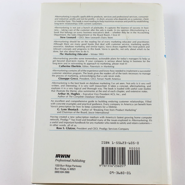 After-Marketing by Terry G. Vavra 1992 Hardcover Business Book - Good Condition