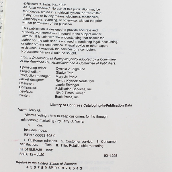 After-Marketing by Terry G. Vavra 1992 Hardcover Business Book - Good Condition