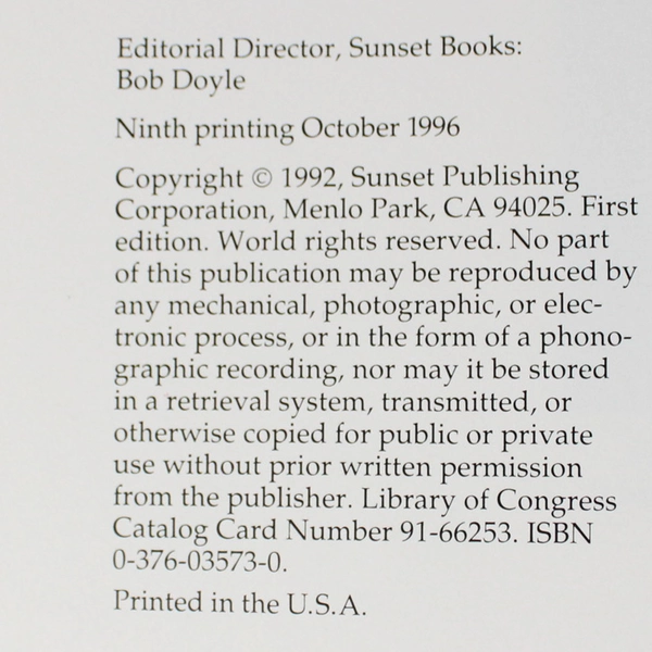 Sunset Perennials 1996 Sunset Publishing Paperback 