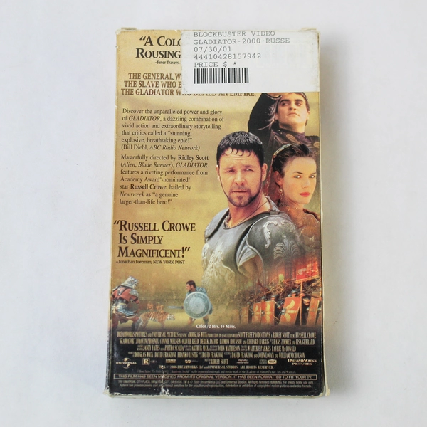Gladiator VHS 2000 Russell Crowe DreamWorks Universal - Pre-Owned Good Condition