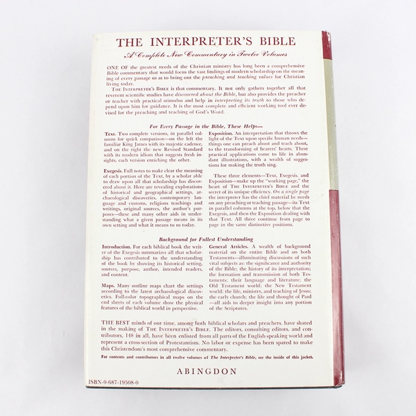 The Interpreter's Bible Volume II 1982 Hardcover Dust Jacket