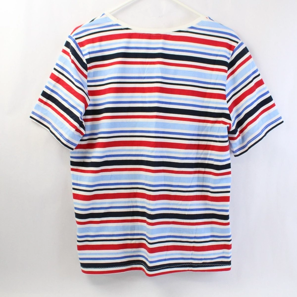 CJ Banks Red White Blue Black Striped T-shirt Plus Size X