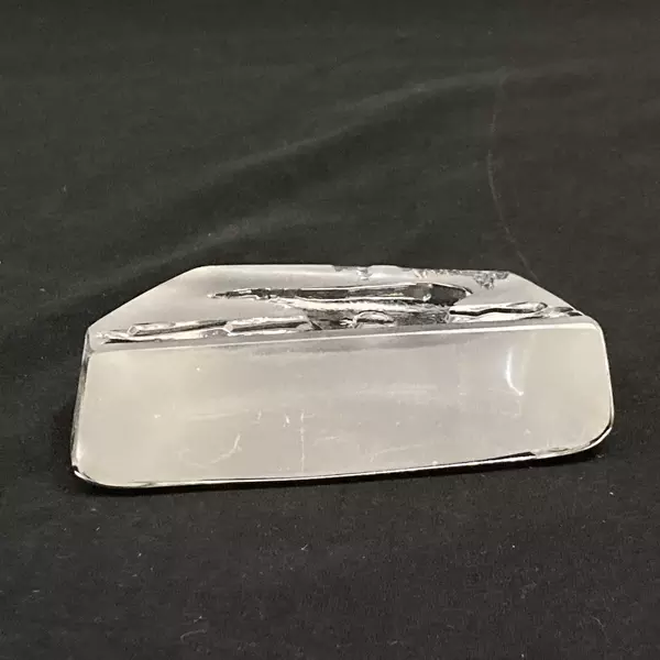 Vintage 3D Etched Crystal Polar Bear Paperweight 4.5" Gift for Animal Lovers