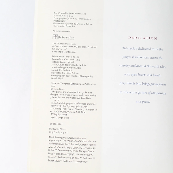 The Prayer Shawl Companion by Janet Bristow Victoria A Cole-Galo 2008 PB