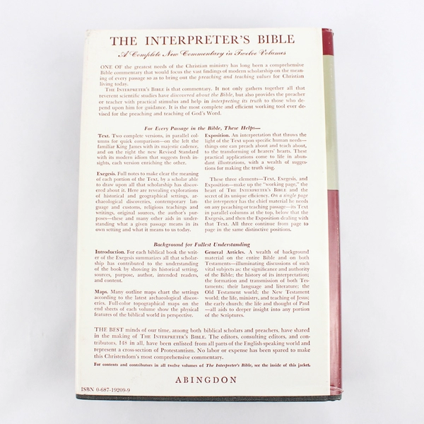The Interpreter's Bible Volume III 1982 Hardcover Dust Jacket
