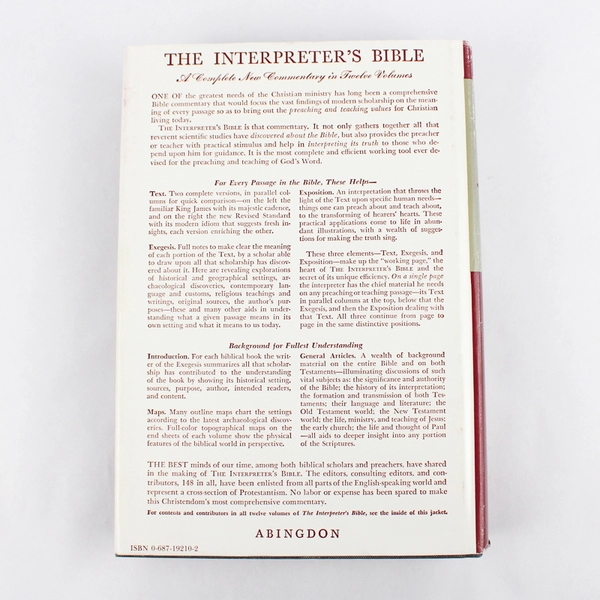The Interpreter's Bible Volume IV 1982 Hardcover Dust Jacket