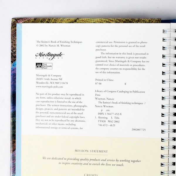 The Knitter's Book of Finishing Techniques by Nancie M Wiseman 2002 Spiral