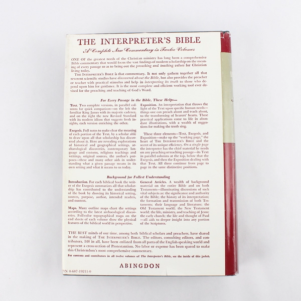 The Interpreter's Bible Volume V 1982 Hardcover Dust Jacket