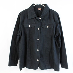 Tudor Court Black Demin Button Down Jacket Women's Size Large