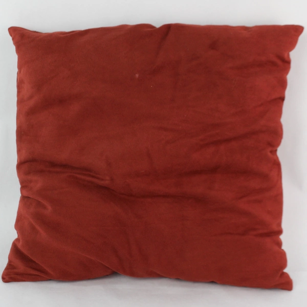 Pier 1 Imports Burgundy Red Faux Suede Throw Pillow 17"x17" Pre-Owned Stain