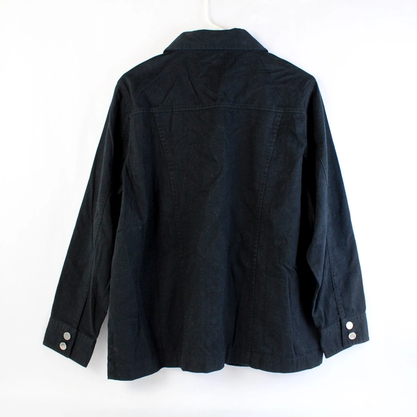 Tudor Court Black Demin Button Down Jacket Women's Size Large