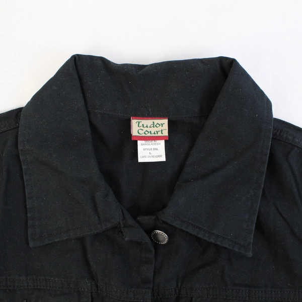 Tudor Court Black Demin Button Down Jacket Women's Size Large