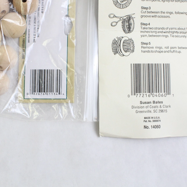 Small Lot of Assorted Craft and Art Supplies Open Packages Buttons Beads Zipper