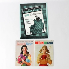Vintage 1960s Lot Of 3 Beginner Knitting Paperback Books