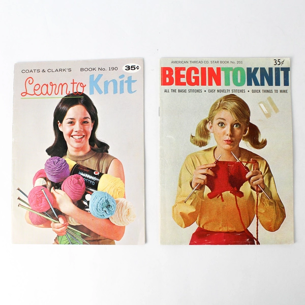 Vintage 1960s Lot Of 3 Beginner Knitting Paperback Books