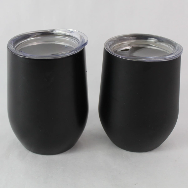 Set of 2 The Estates Black Wine Tumblers - Pre-Owned, Stylish Drinkware
