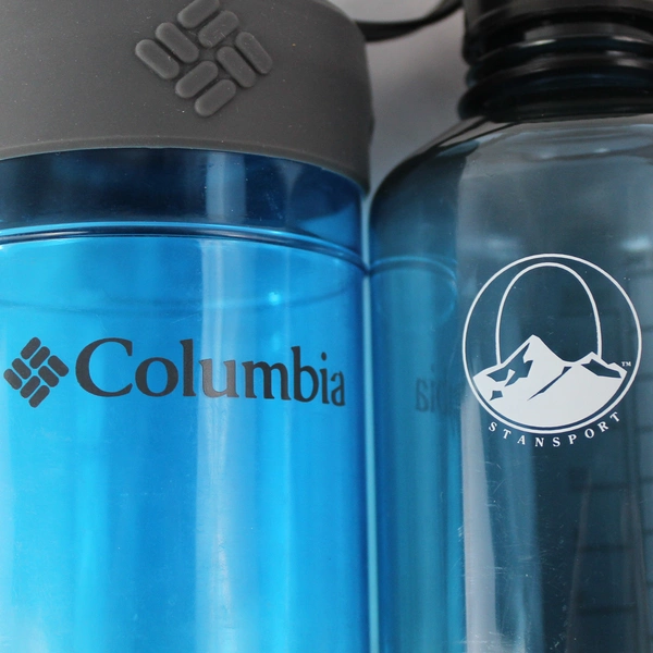 Lot of 2 Columbia & Stansport 16 oz Sport Plastic Bottles - Good Condition