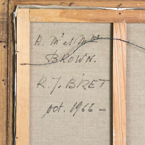 Raymond 'Jean' Bizet Oil Painting "To Mr. & Mrs Brown" 1966 Framed/Matted Signed