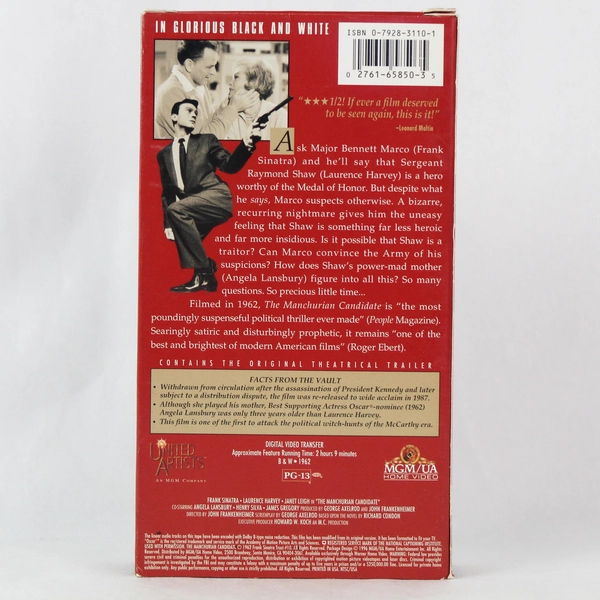 The Manchurian Candidate VHS 1996 Frank Sinatra MGM Vintage Classics