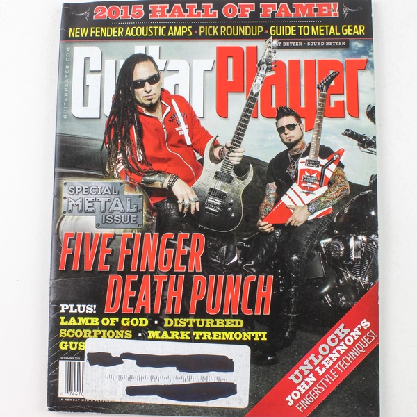 Guitar Player Magazine Nov 2015 - Five Finger Death Punch, Good Condition