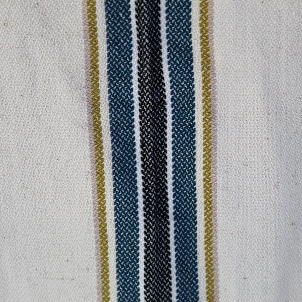 Unbranded Striped Woven Table Runner Cream with Fringe 22" x 40"