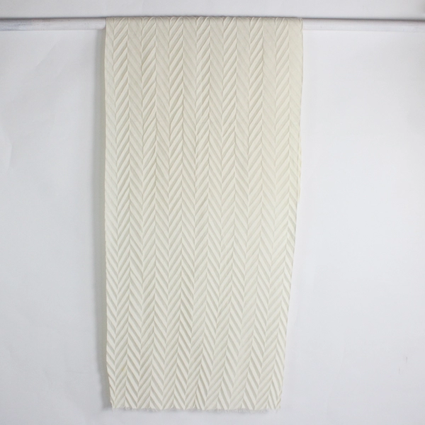 World Market Cream Colored Textured Tablecloth 20" x 70" Flawed