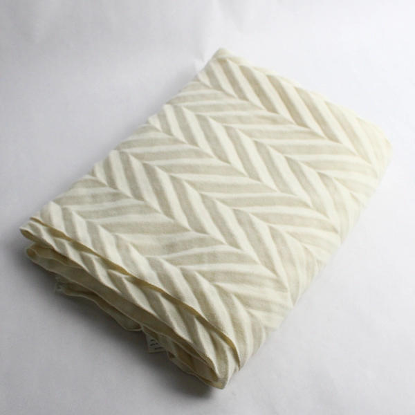 World Market Cream Colored Textured Tablecloth 20" x 70" Flawed