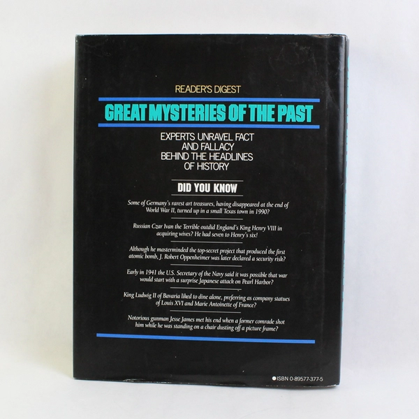 Reader's Digest Great Mysteries of the Past 1993 Unravel Fact & Fiction HC DJ