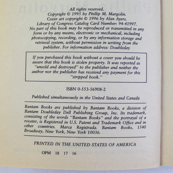 After Dark by Phillip Margolin 1996 Paperback Thriller - Pre-Owned